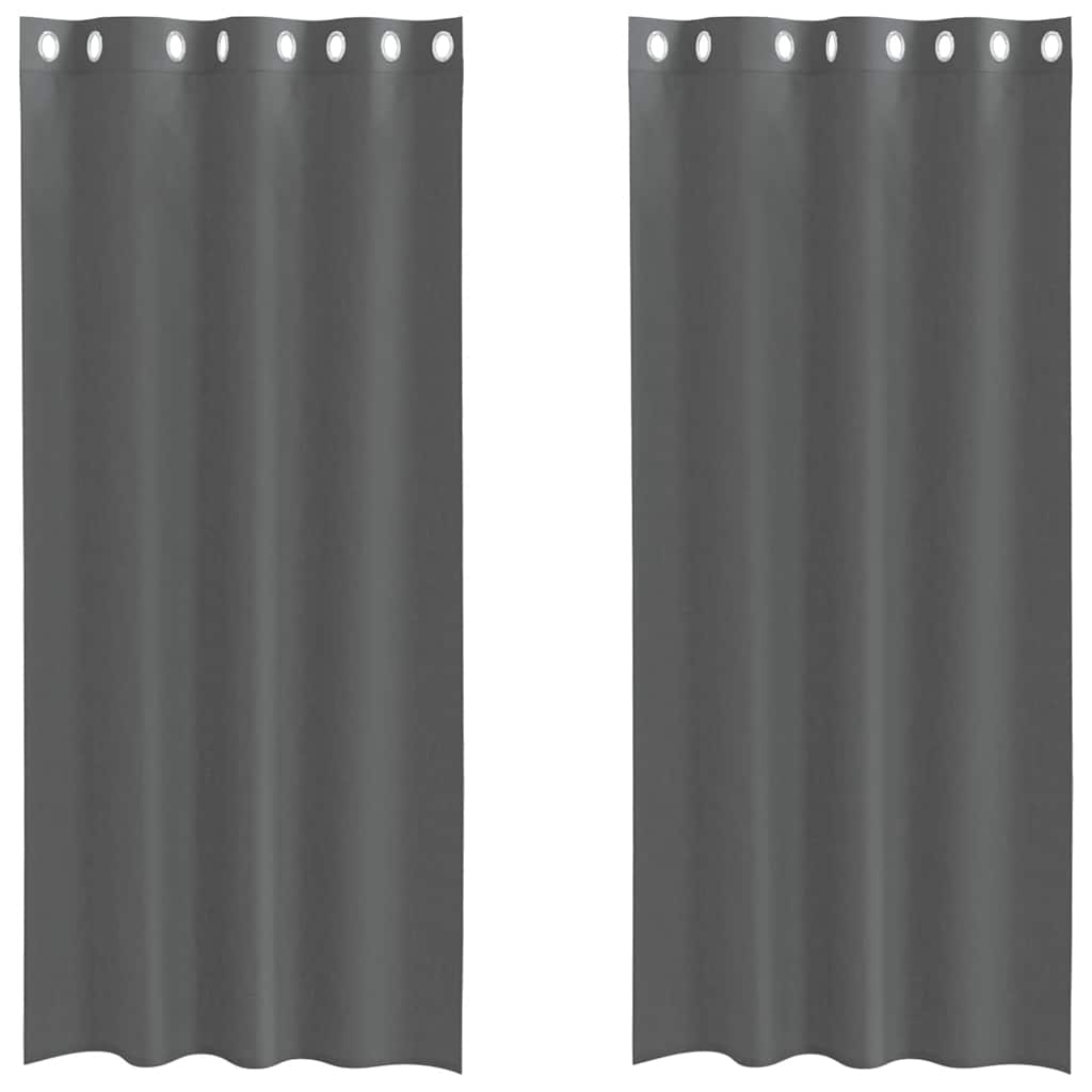 Tende in Voile con Occhielli 2 pz Grigio Scuro 140x225 cm