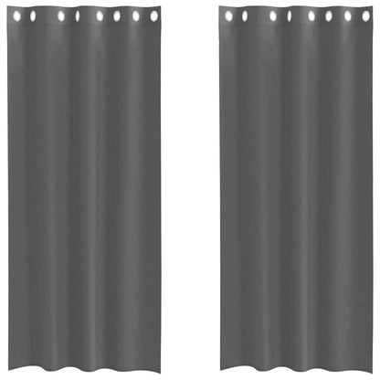 Tende in Voile con Occhielli 2 pz Grigio Scuro 140x225 cm