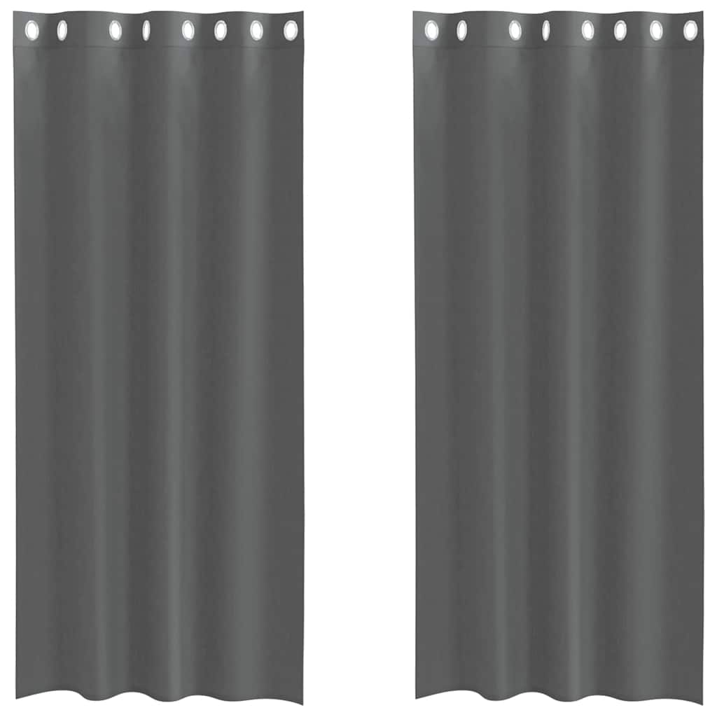 Tende in Voile con Occhielli 2 pz Grigio Scuro 140x245 cm