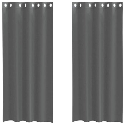 Tende in Voile con Occhielli 2 pz Grigio Scuro 140x245 cm
