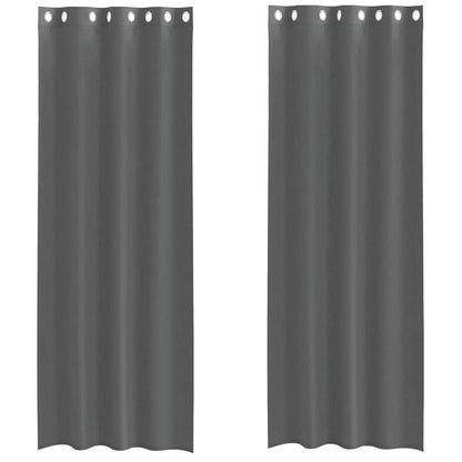 Tende in Voile con Occhielli 2 pz Grigio Scuro 140x260 cm