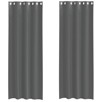 Tende in Voile con Occhielli 2 pz Grigio Scuro 140x300 cm