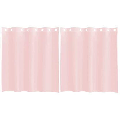 Tende in Voile con Occhielli 2 pz Rosa Chiaro 140x140 cm