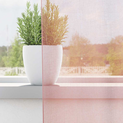 Tende in Voile con Occhielli 2 pz Rosa Chiaro 140x140 cm