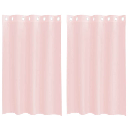 Tende in Voile con Occhielli 2 pz Rosa Chiaro 140x175 cm
