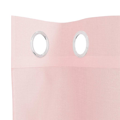 Tende in Voile con Occhielli 2 pz Rosa Chiaro 140x245 cm