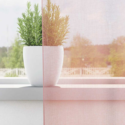 Tende in Voile con Occhielli 2 pz Rosa Chiaro 140x260 cm