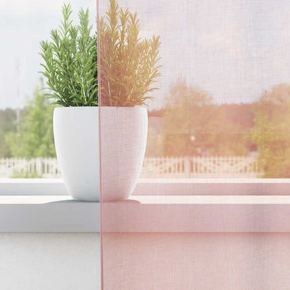 Tende in Voile con Occhielli 2 pz Rosa Chiaro 140x300 cm