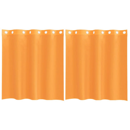 Tende in Voile con Occhielli 2 pz Arancio 140x140 cm