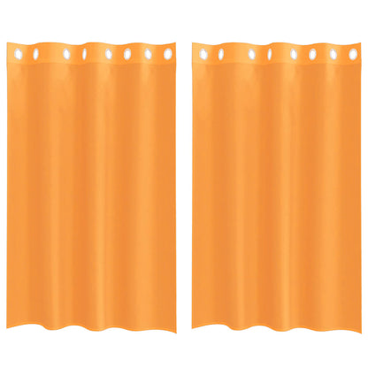 Tende in Voile con Occhielli 2 pz Arancio 140x175 cm