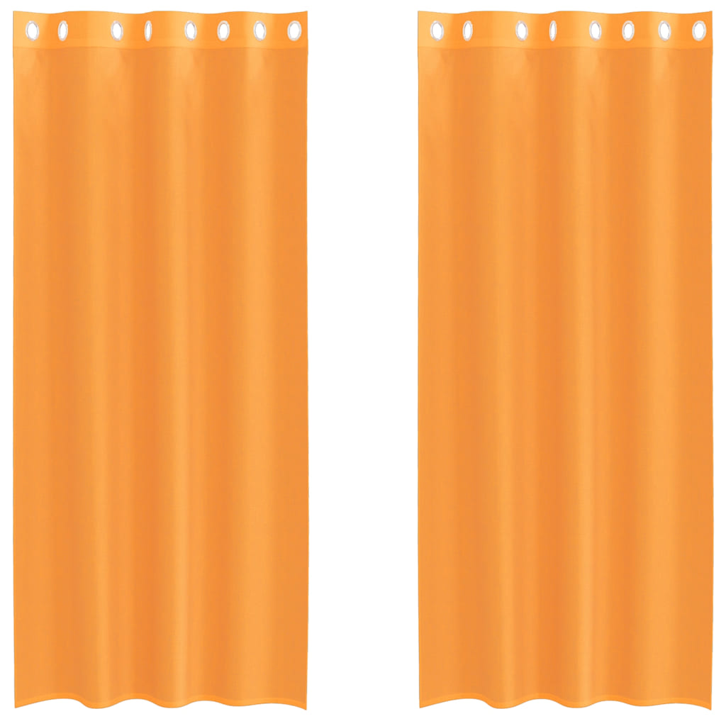 Tende in Voile con Occhielli 2 pz Arancio 140x225 cm