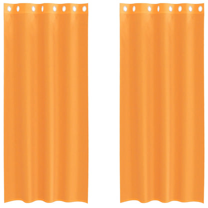Tende in Voile con Occhielli 2 pz Arancio 140x225 cm
