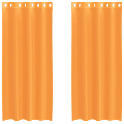 Tende in Voile con Occhielli 2 pz Arancio 140x245 cm