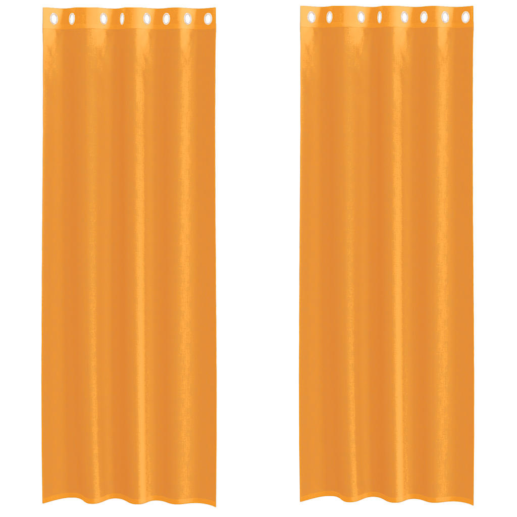 Tende in Voile con Occhielli 2 pz Arancio 140x300 cm