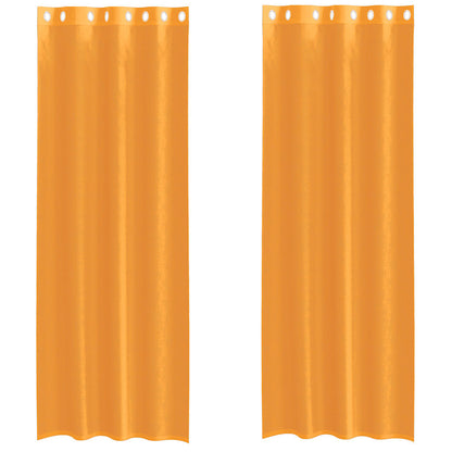 Tende in Voile con Occhielli 2 pz Arancio 140x300 cm