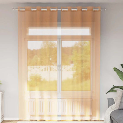 Tende in Voile con Occhielli 2 pz Arancio 140x300 cm