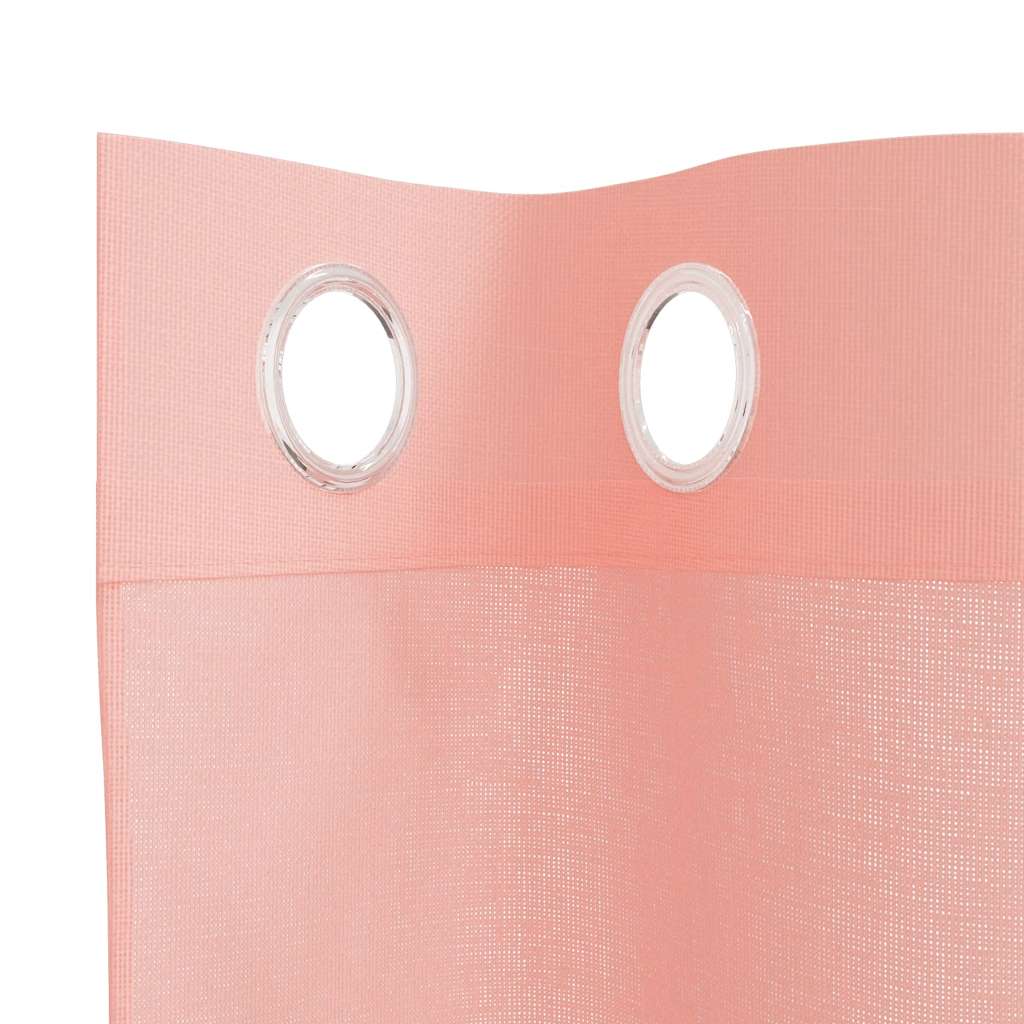 Tende in Voile con Occhielli 2 pz Rosa 140x175 cm