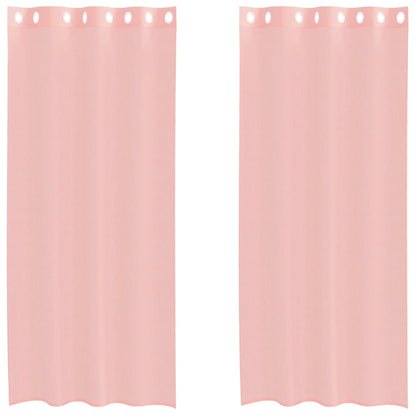 Tende in Voile con Occhielli 2 pz Rosa 140x225 cm