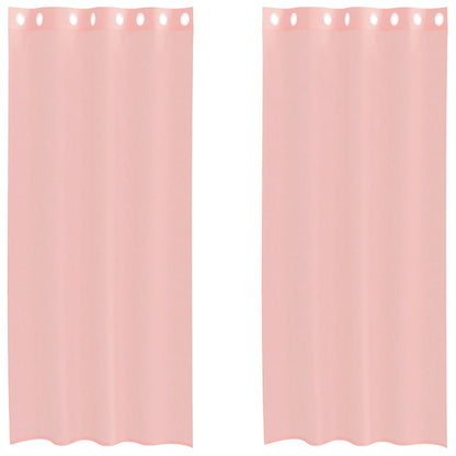 Tende in Voile con Occhielli 2 pz Rosa 140x245 cm