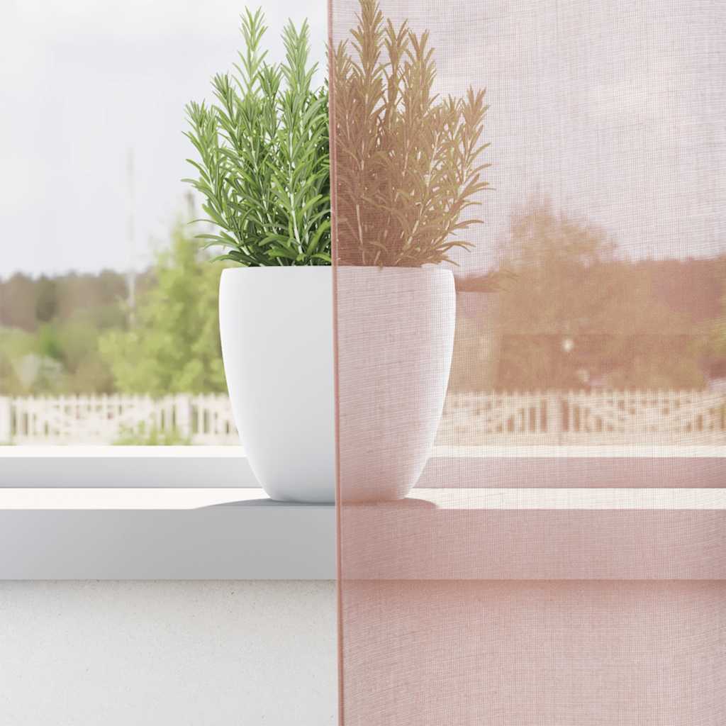 Tende in Voile con Occhielli 2 pz Rosa 140x260 cm