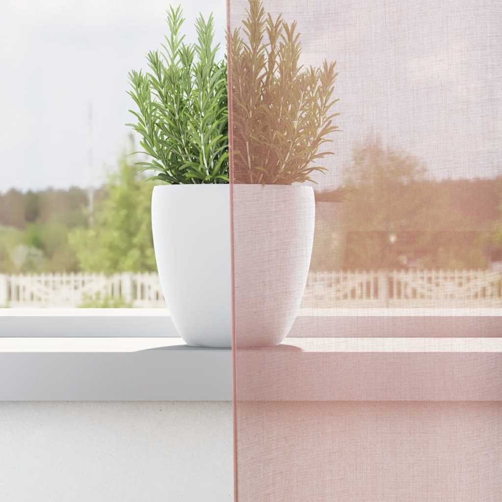 Tende in Voile con Occhielli 2 pz Rosa 140x300 cm