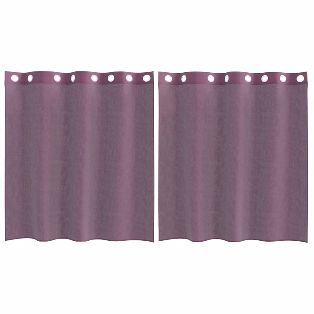 Tende in Voile con Occhielli 2 pz Viola 140x140 cm