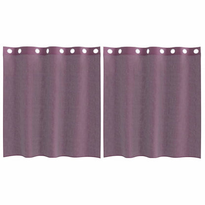 Tende in Voile con Occhielli 2 pz Viola 140x140 cm