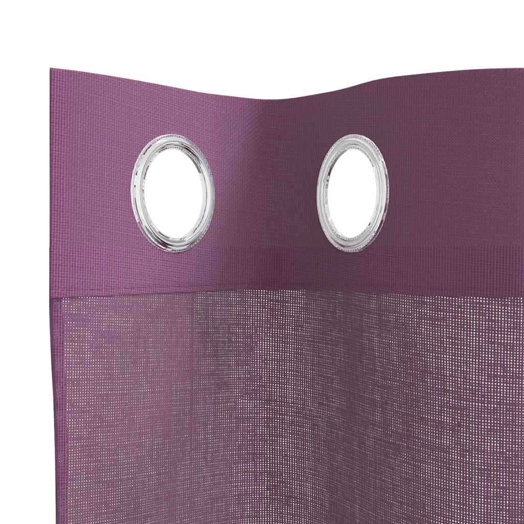 Tende in Voile con Occhielli 2 pz Viola 140x140 cm
