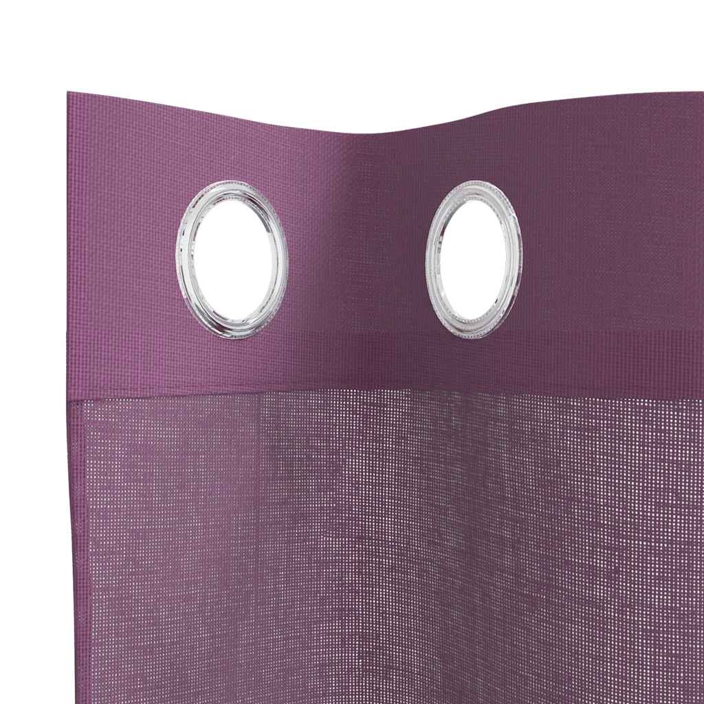 Tende in Voile con Occhielli 2 pz Viola 140x225 cm