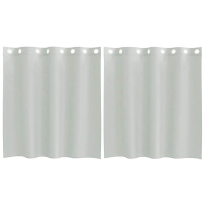 Tende in Voile con Occhielli 2 pz Grigio Chiaro 140x140 cm