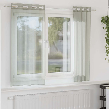 Tende in Voile con Occhielli 2 pz Grigio Chiaro 140x140 cm