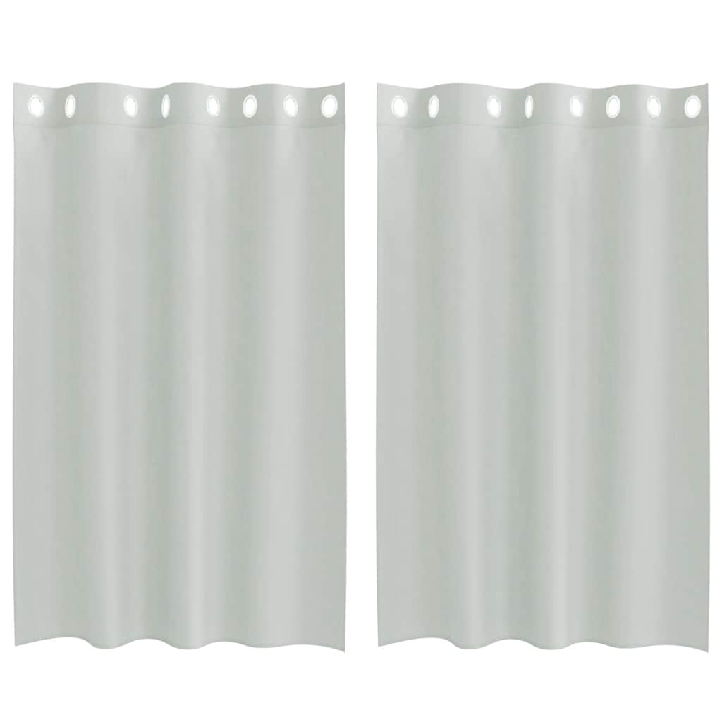 Tende in Voile con Occhielli 2 pz Grigio Chiaro 140x175 cm
