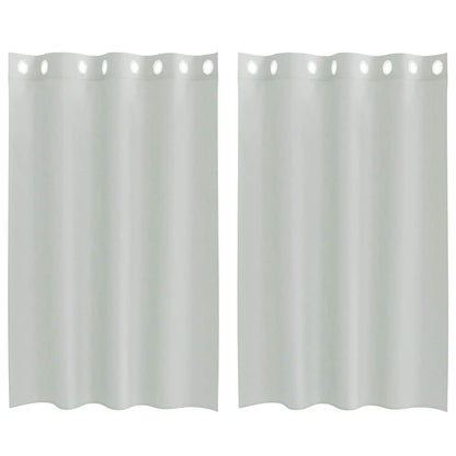 Tende in Voile con Occhielli 2 pz Grigio Chiaro 140x175 cm