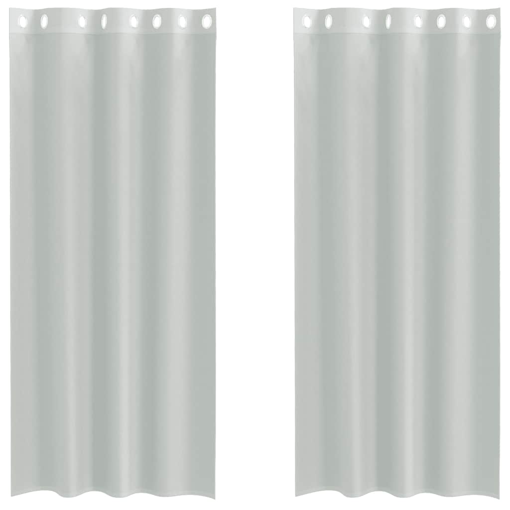 Tende in Voile con Occhielli 2 pz Grigio Chiaro 140x225 cm