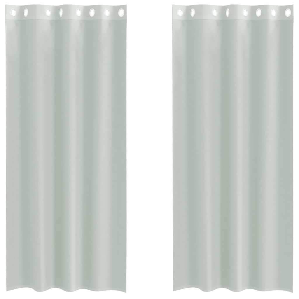 Tende in Voile con Occhielli 2 pz Grigio Chiaro 140x245 cm