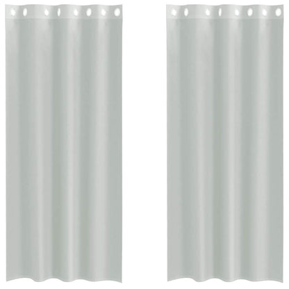 Tende in Voile con Occhielli 2 pz Grigio Chiaro 140x245 cm