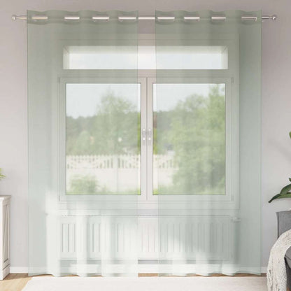 Tende in Voile con Occhielli 2 pz Grigio Chiaro 140x245 cm