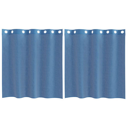 Tende in Voile con Occhielli 2 pz Blu Reale