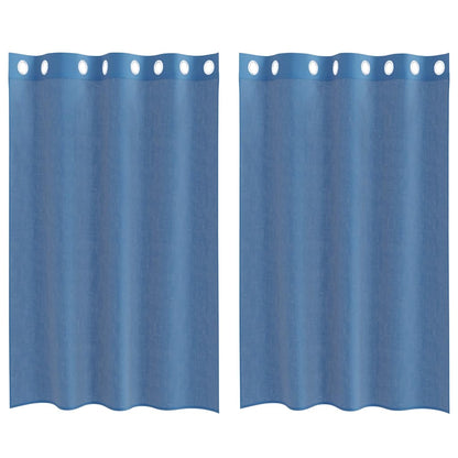 Tende in Voile con Occhielli 2 pz Blu Reale