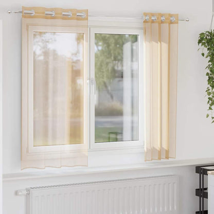 Tende in Voile con Occhielli 2 pz Sabbia