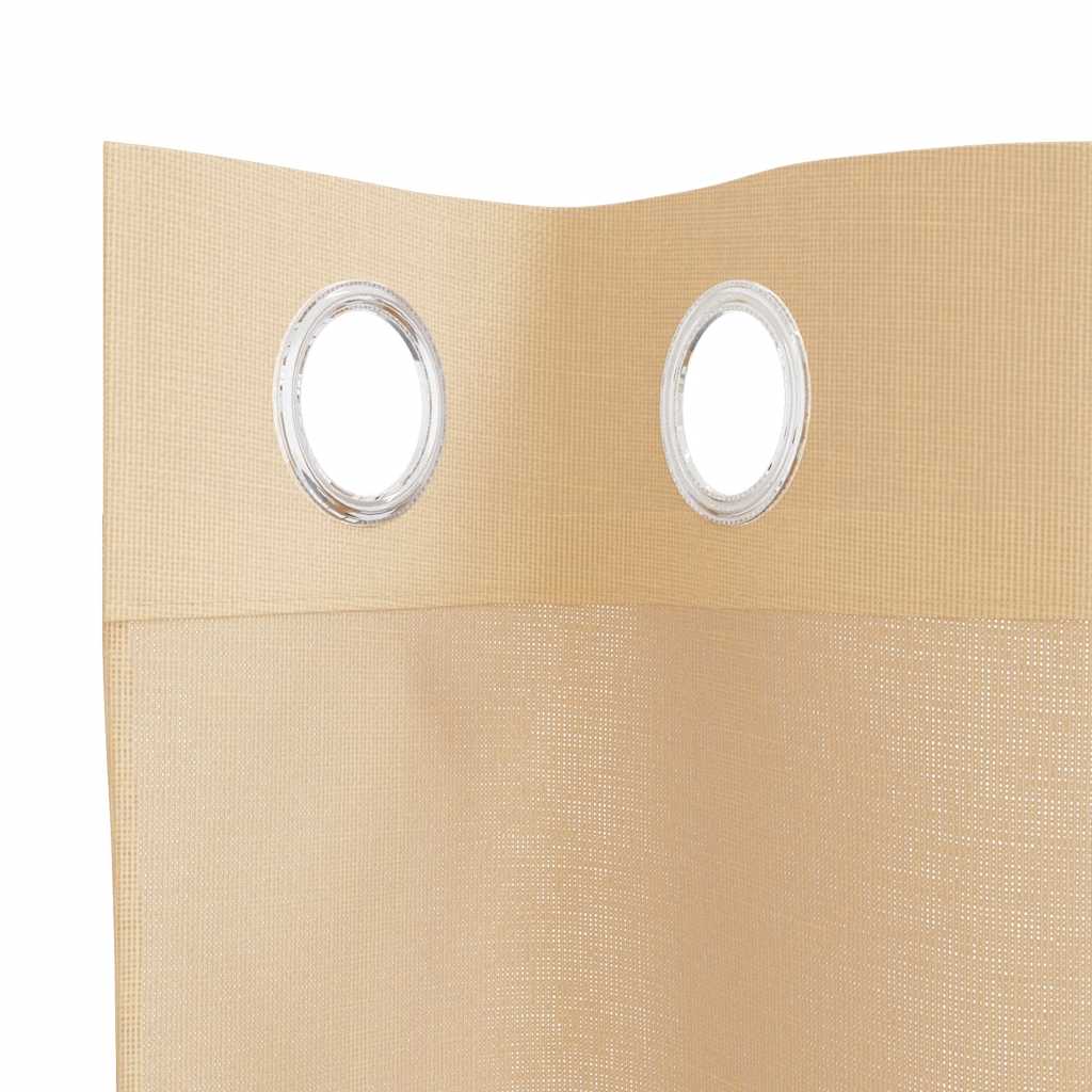 Tende in Voile con Occhielli 2 pz Sabbia