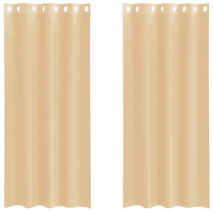 Tende in Voile con Occhielli 2 pz Sabbia