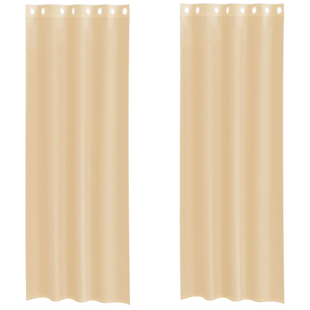 Tende in Voile con Occhielli 2 pz Sabbia