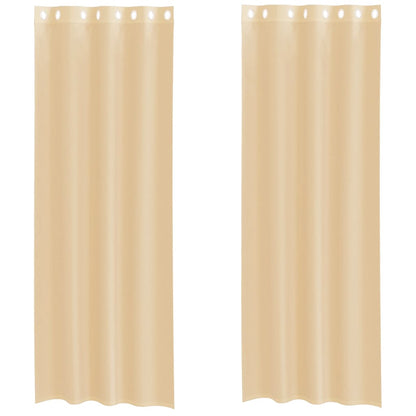 Tende in Voile con Occhielli 2 pz Sabbia