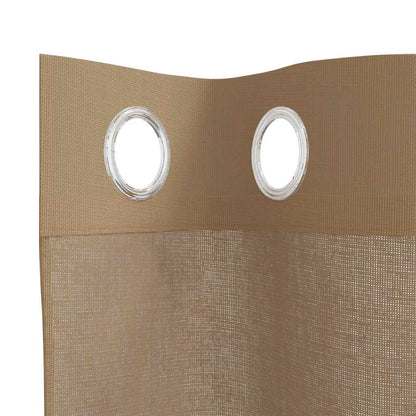 Tende in Voile con Occhielli 2 pz Marrone Chiaro