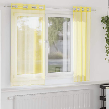 Tende in Voile con Occhielli 2 pz Giallo