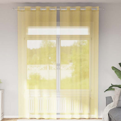 Tende in Voile con Occhielli 2 pz Giallo