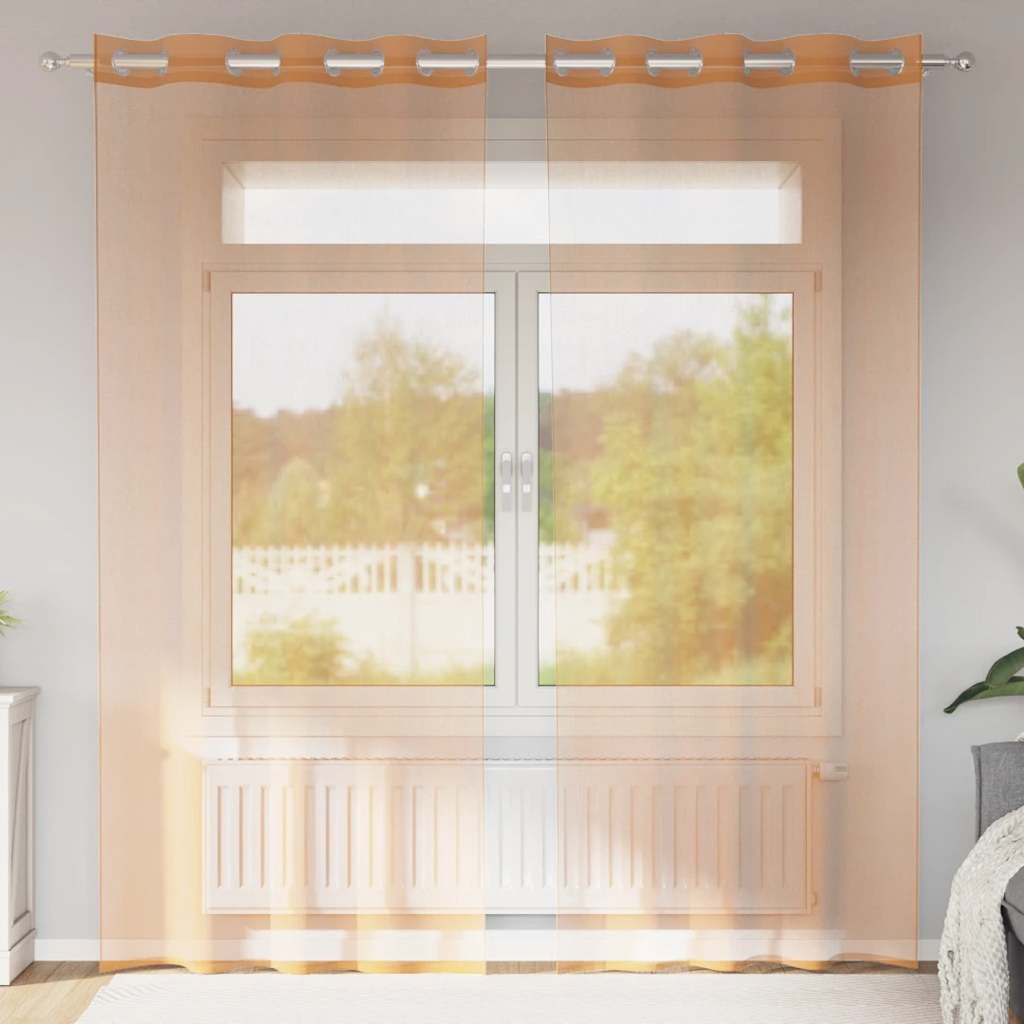 Tende in Voile con Occhielli 2 pz Terracotta