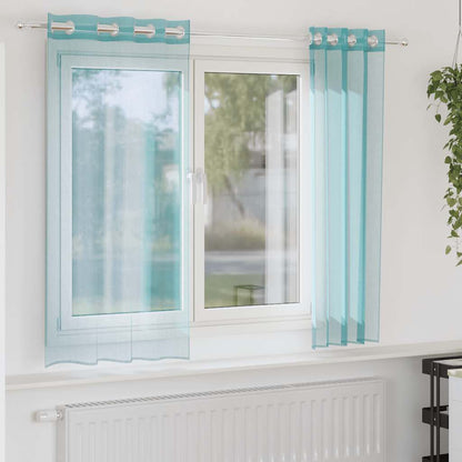 Tende in Voile con Occhielli 2 pz Turchese