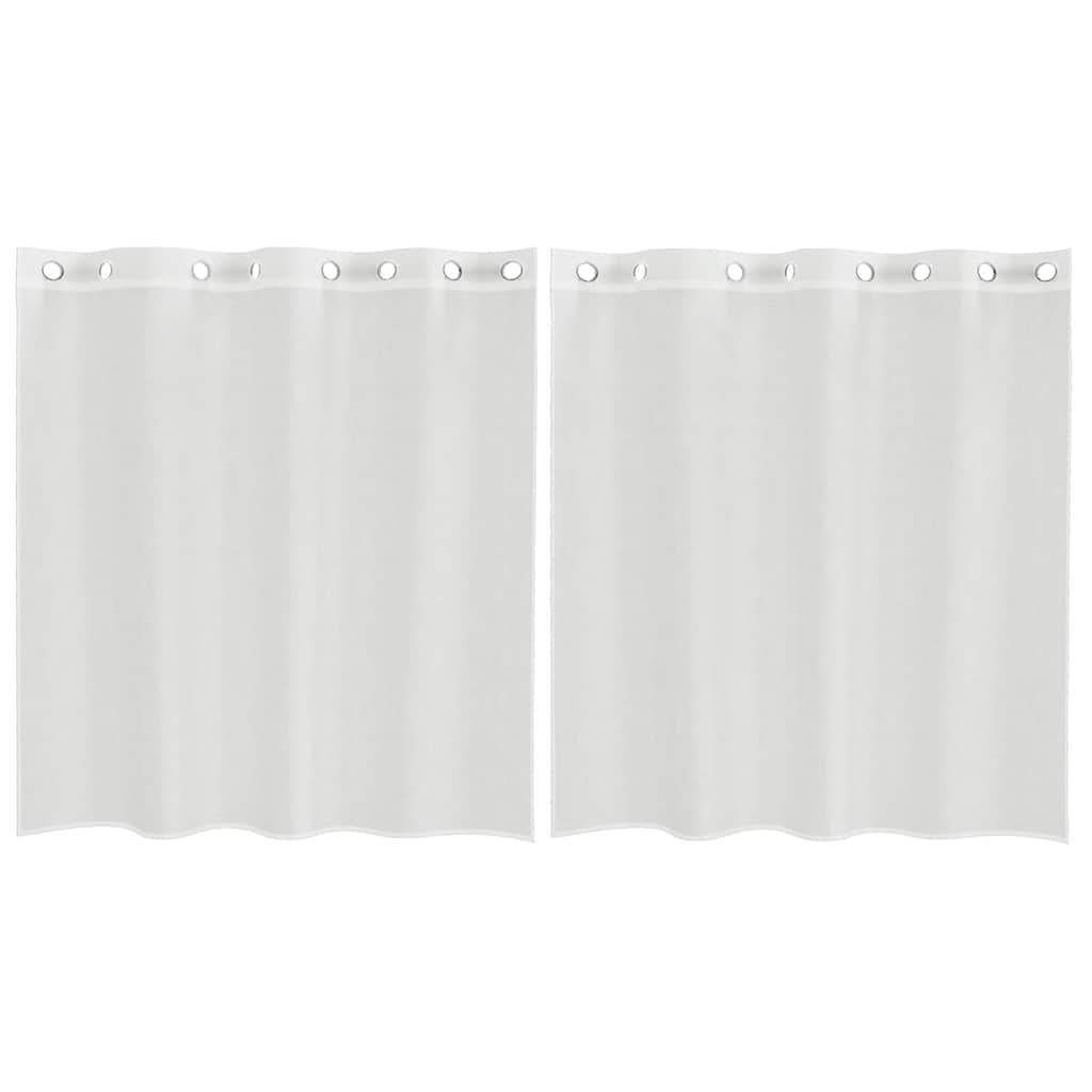 Tende in Voile con Occhielli 2 pz Bianco